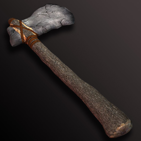 prehistoric stone axe weapon 3d model - Prehistoric Stone Axe by The Freak Factory
